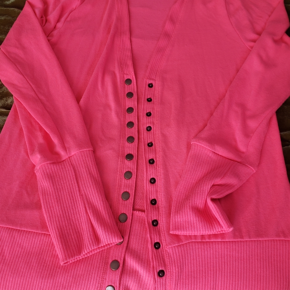 BRIGHT pink cardigan - XL